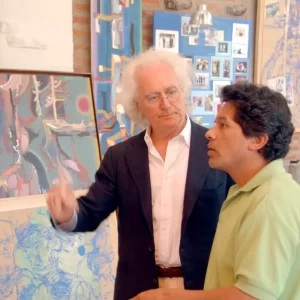 Miguel Betancourt y Luciano Benetton en estudio artista principal