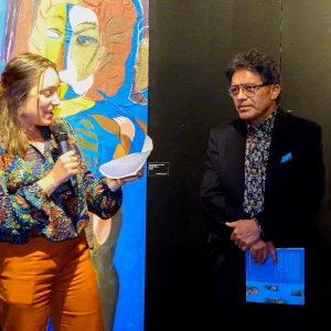 Exposición Cosmoginias de un pintor de la Alianza Francesa Quito, Ecuador 2022 del artista contemporáneo ecuatoriano Miguel Betancourt
