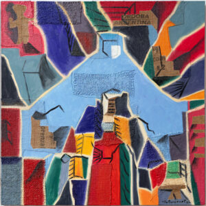 Pintura Desde el templo Miguel Betancourt óleo y cáñamo técnica mixta 100x100cm colección Palingenesia