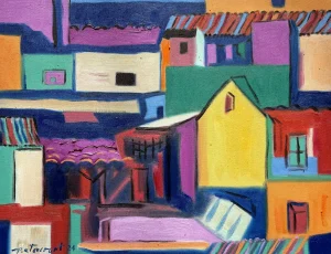 El Muro amarillo obra de Miguel Betancourt, técnica óleo sobre tela 35 x 45 cm, 2024