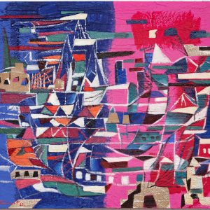 Metrópoli de Miguel Betancourt, pintura original 2025, óleo y relieve sobre lienzo, 100x120 cm